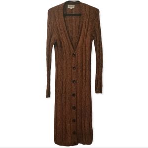 Boutique XXI Womens M Brown Oversized Chunky Knit Button Front Cardigan